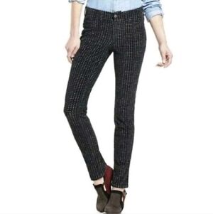 Anthropologie Pilcro Serif Houndstooth Patterned Skinny Corduroy Pants size 29